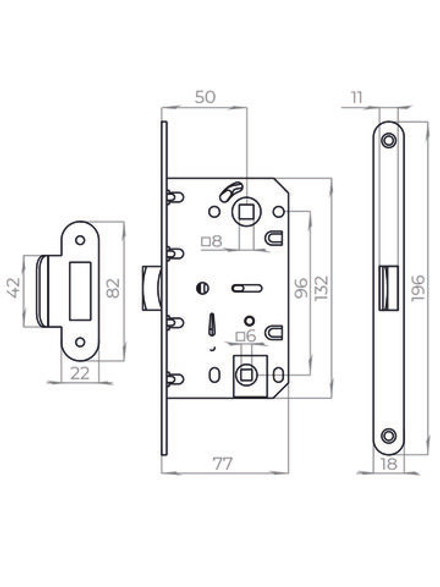 Защелка сантехническая PLASTLP96WC-50 SN матовый никель