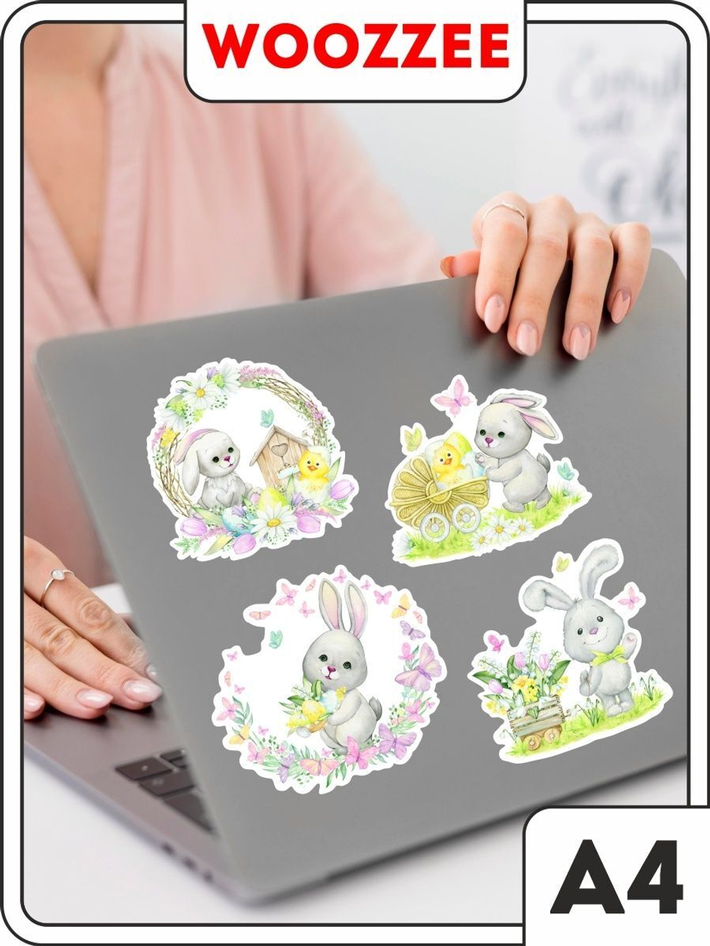 Наклейки-стикеры "Пасхальный заяц"