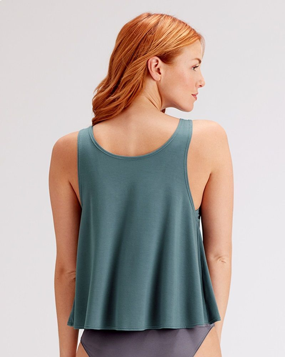 Топ из вискозы свободного кроя (Размер: M) (Цвет: серый)