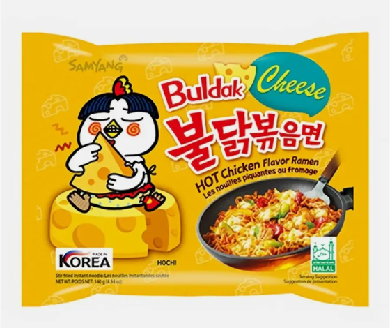Лапша быстрого приготовления "SAMYANG" вкус жгучей курицы и сыра 140гр (40шт)  пакет