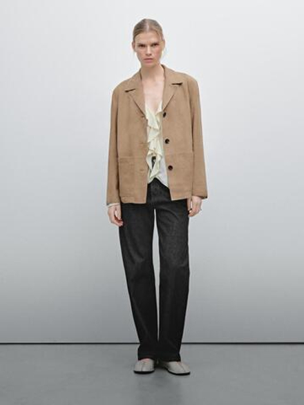 Massimo Dutti Замшевая мини-юбка, коричневый