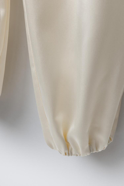 ZARA БРЮКИ С ЦВЕТКОМ, ЭКРЮ