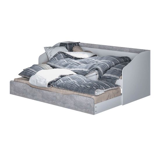 Паскаль Кровать детская с ящиком белый / цемент светлыйкомплект