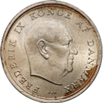 Denmark, 10 Kroner, 1967 – Commemorating the Marriage of Princess Margrethe. Silver Coin, AU
