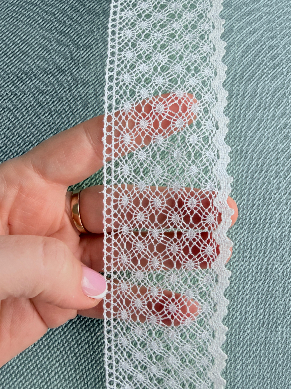 Кружево натуральное однотонное 100% хлопок ш-5см Греция