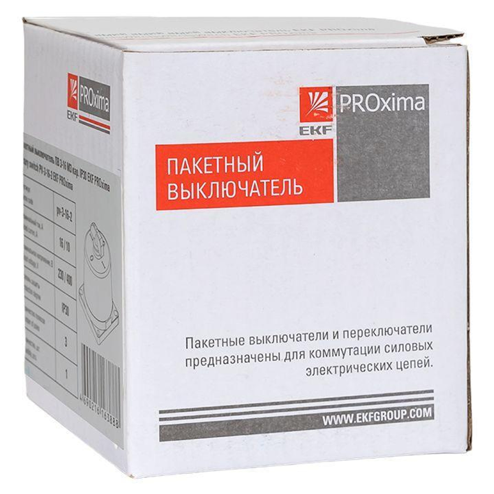 Выключатель пакетный 1-кл. 16А IP30 ПВ3-16 М3 кар. черн. EKF pv-3-16-2