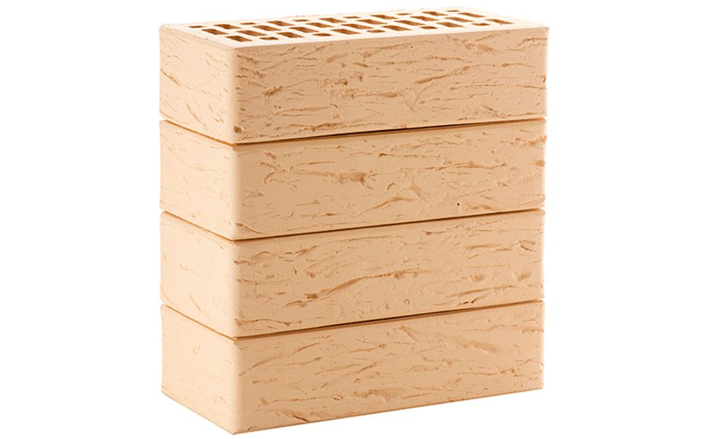 Кирпич ЛСР 1НФ Бежевый, рустик М-175, 250х120х65 - лицевой керамический пустотелый