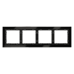 Рамка стеклянная VOLTUM S70 на 4 поста, (черный,стекло)