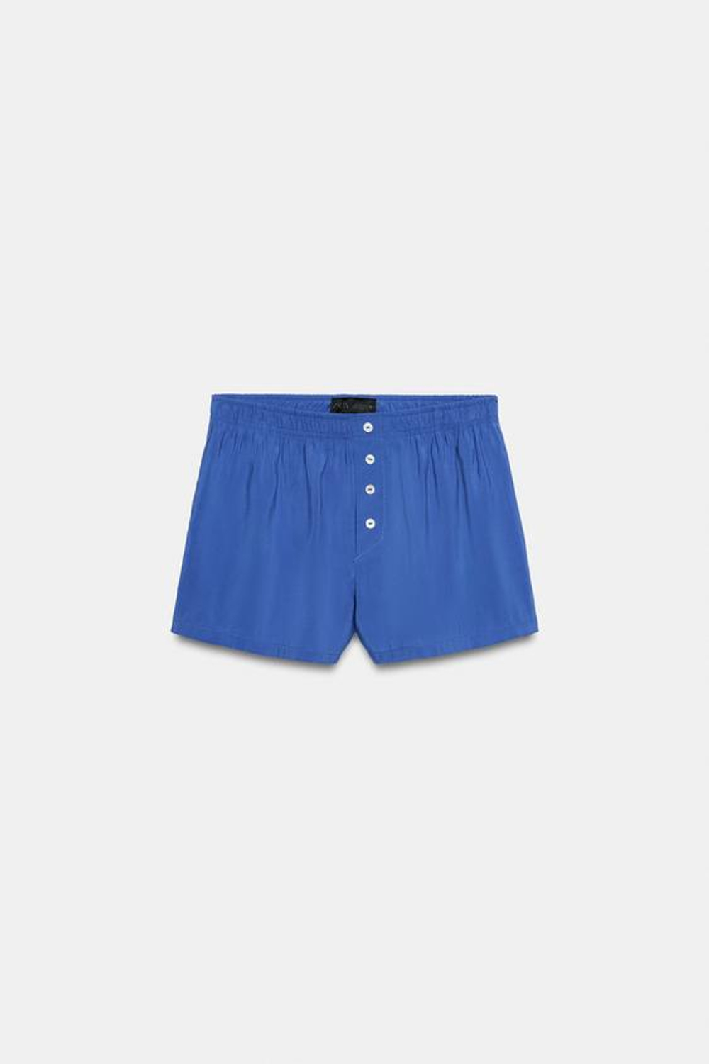 ZARA СВОБОДНЫЕ ШОРТЫ С ПУГОВИЦАМИ, КОБАЛЬТОВЫЙ
