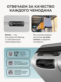 Набор S/M ручная кладь и средний Серебристый