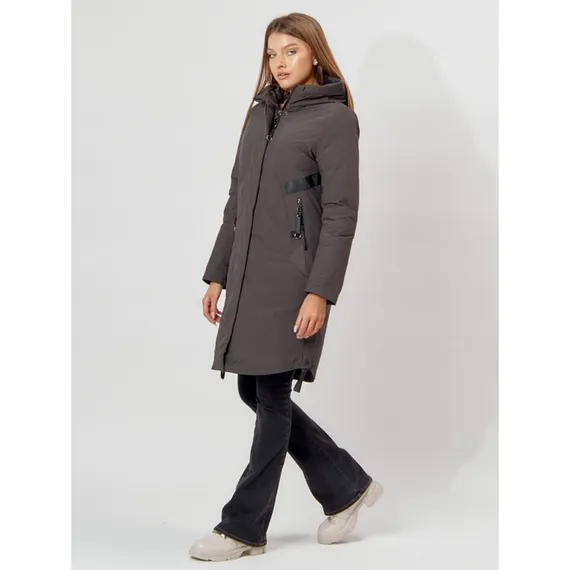 Пальто утеплённое женское, цвет тёмно-серый, размер 50