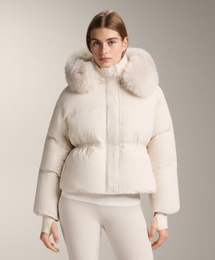 Oysho Короткий пуховик с наполнителем из 100%-го пуха, экрю
