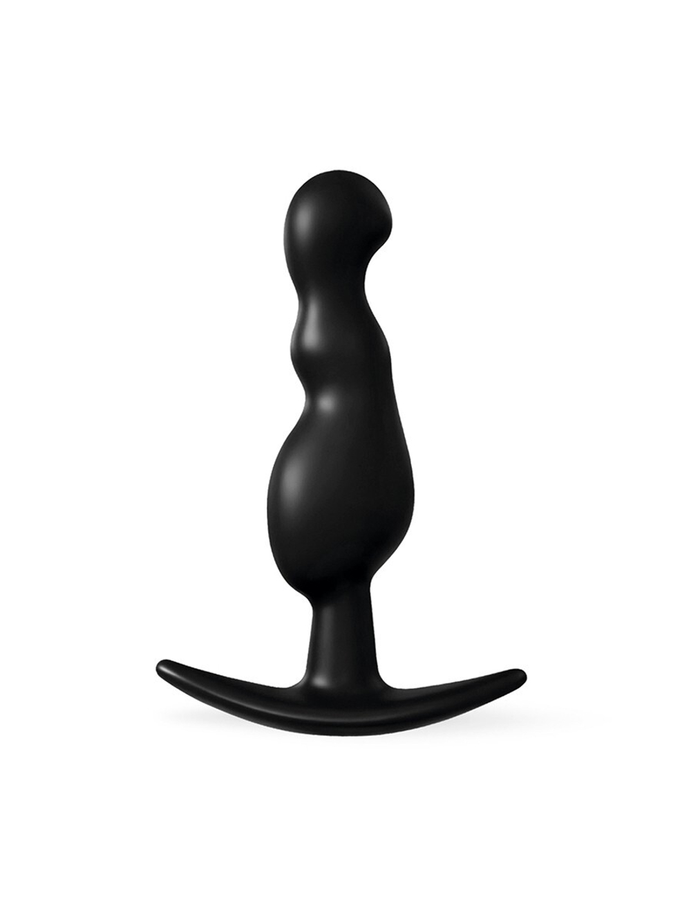 Черная фигурная анальная втулка - 8,5 см.