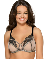 Бюстгальтер с леопардовой отделкой мягких чашек (Размер: 90C) (Цвет: телесный)