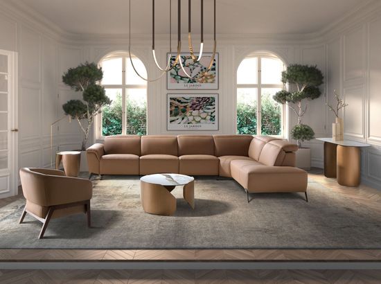 Приставной столик 2163 с керамической столешницей и стальным основанием бронзового цвета Ø140