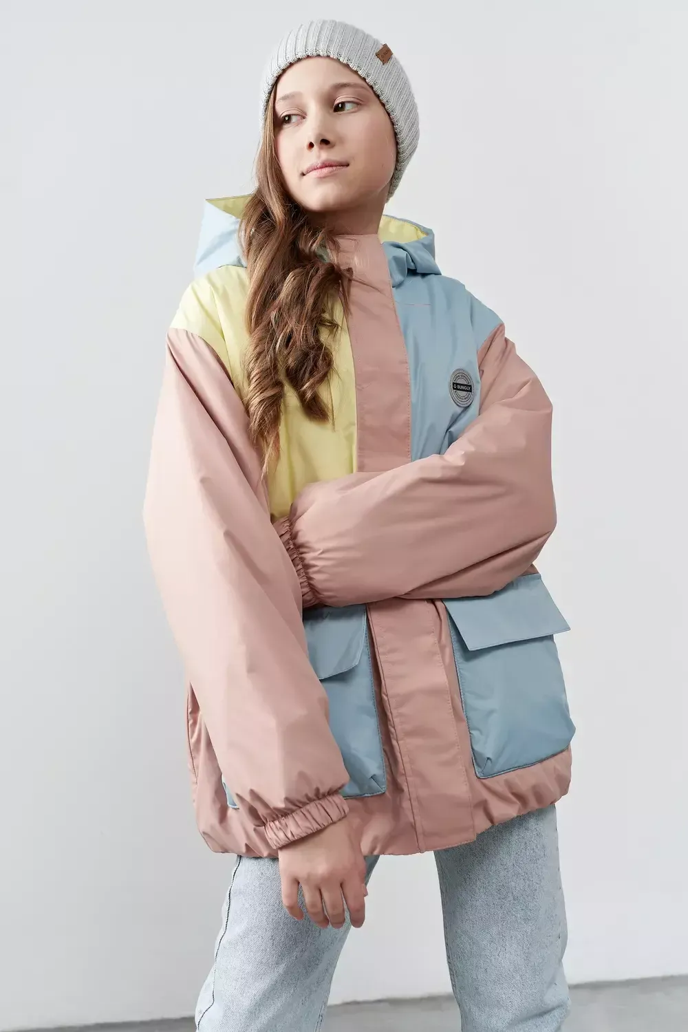 Куртка демисезонная Колор блок "Карамель" 7+