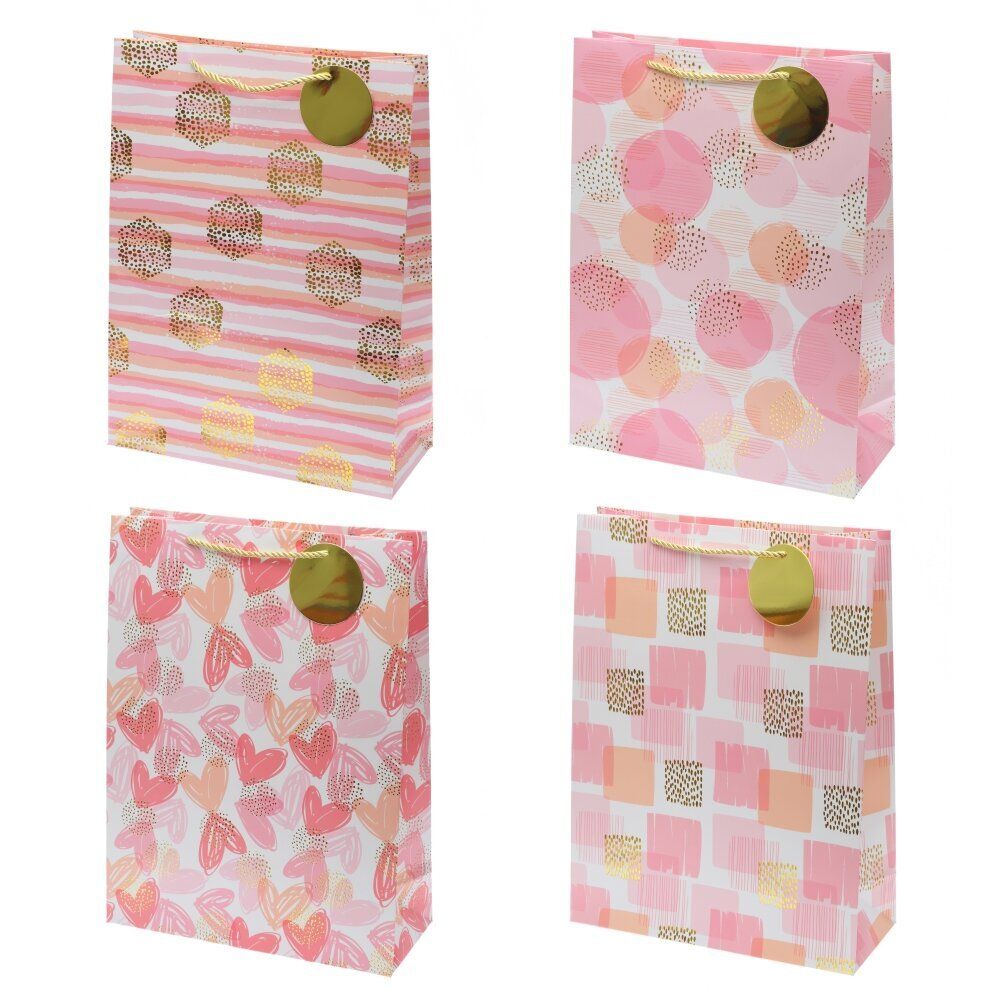 GAEM Пакет подарочный L (бумага 210г/м2, блок 12шт), L30 W12 H40 см, 4в.