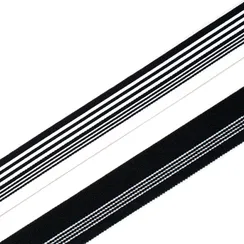 Резинка широкая, черная/полосы белые 30 мм, Германия