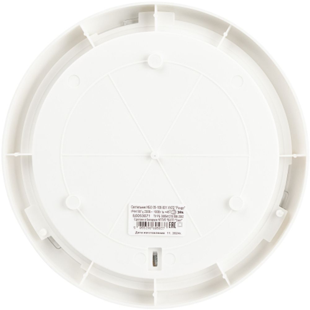 Светильник ЭРА НБО 05-100-001 с ободком Рондо пластик/стекло IP44 E27 max 100Вт круг белый | Светильники ЖКХ IP40 и IP44