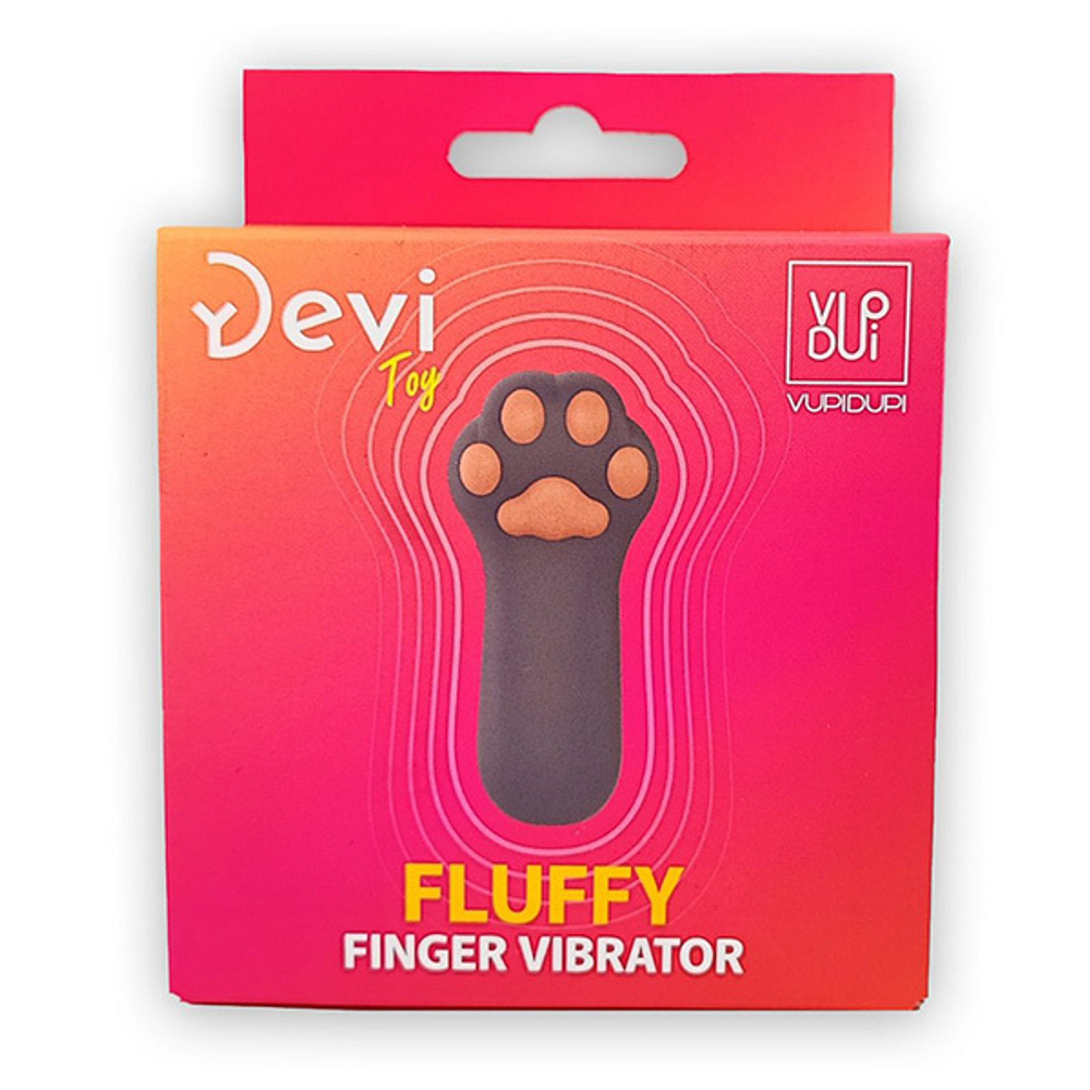 Насадка на палец 7,5см в форме лапки Devi Finger Vibrator Fluffy VD-104
