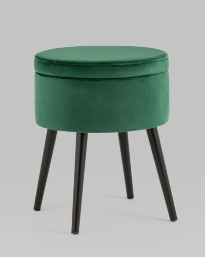 Пуф Клайс с ящиком велюр зелёный
