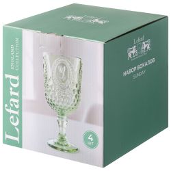 НАБОР БОКАЛОВ ДЛЯ ВИНА "SUNDAY" GREEN 4 ШТ/280 МЛ