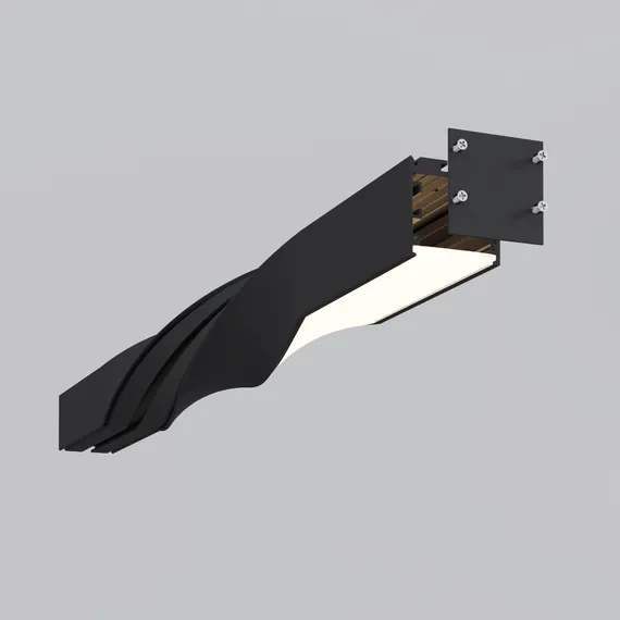 Радиусный профиль 35x35 Скрученный 180° черный Led Strip alm-3535r-b-t-180°-0.5m