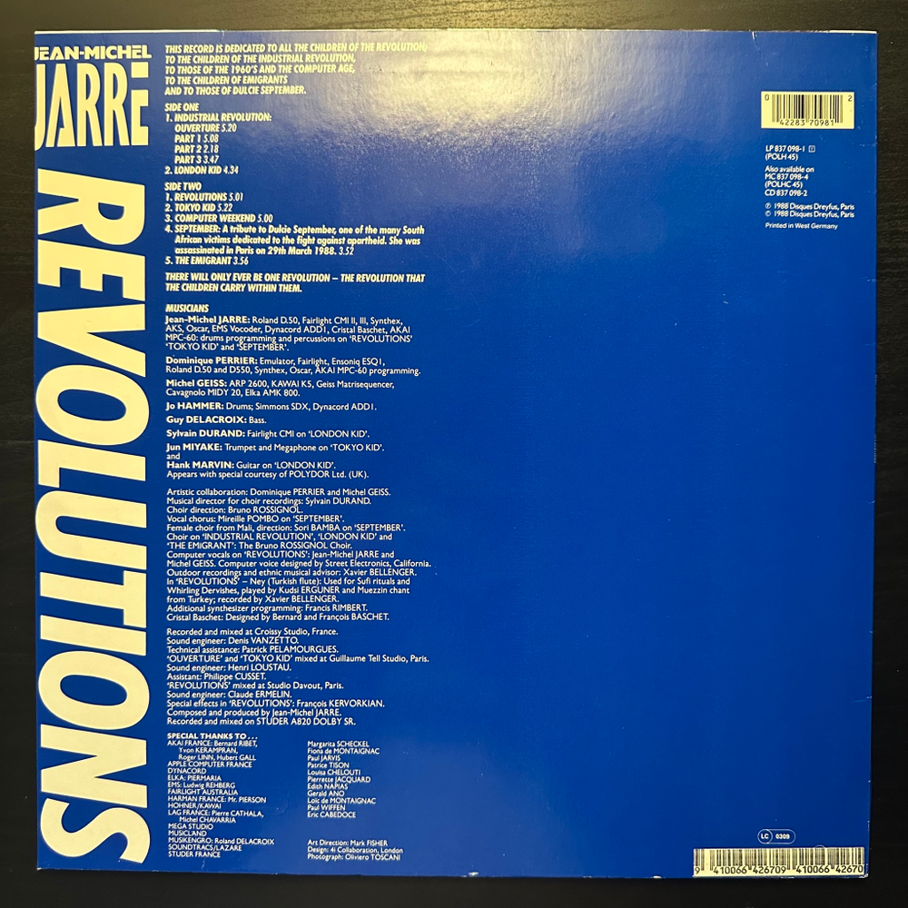 Jean-Michel Jarre - Revolutions (Германия 1988г.)