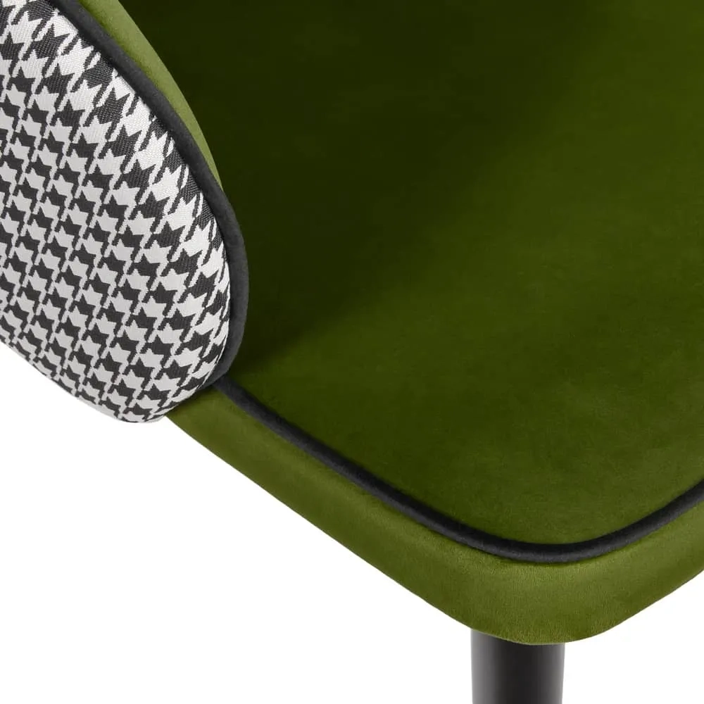 Стул Bradex Home Paola зеленый с жаккардом