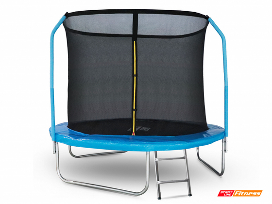 Батут StartLine Fitness 8 футов (244 см) с внутренней сеткой, держателями и лестницей