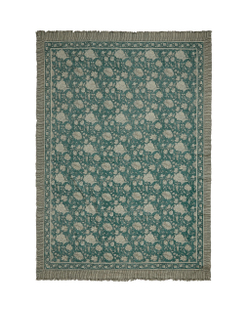 Zara Home плед из хлопка, бирюзовый, в полоску, 140x190 см