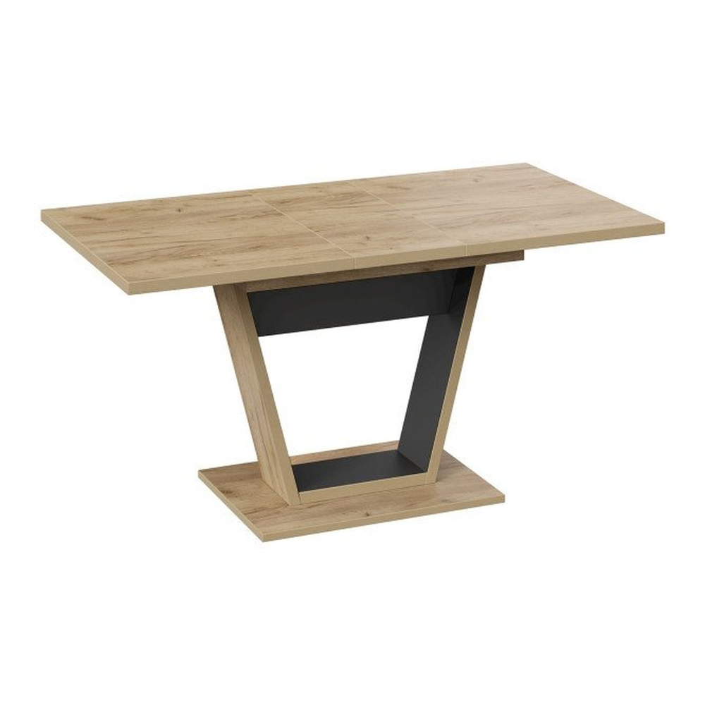 Стол кухонный обеденный раздвижной Дуб Крафт Серый/Серый Графит, Гавана Тип 1, 120х80х75,5 см