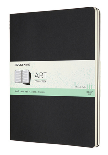 Блокнот для нот Moleskine ART CAHIER MUSIC 19х25см, 80 стр, обложка черный картон (3шт)