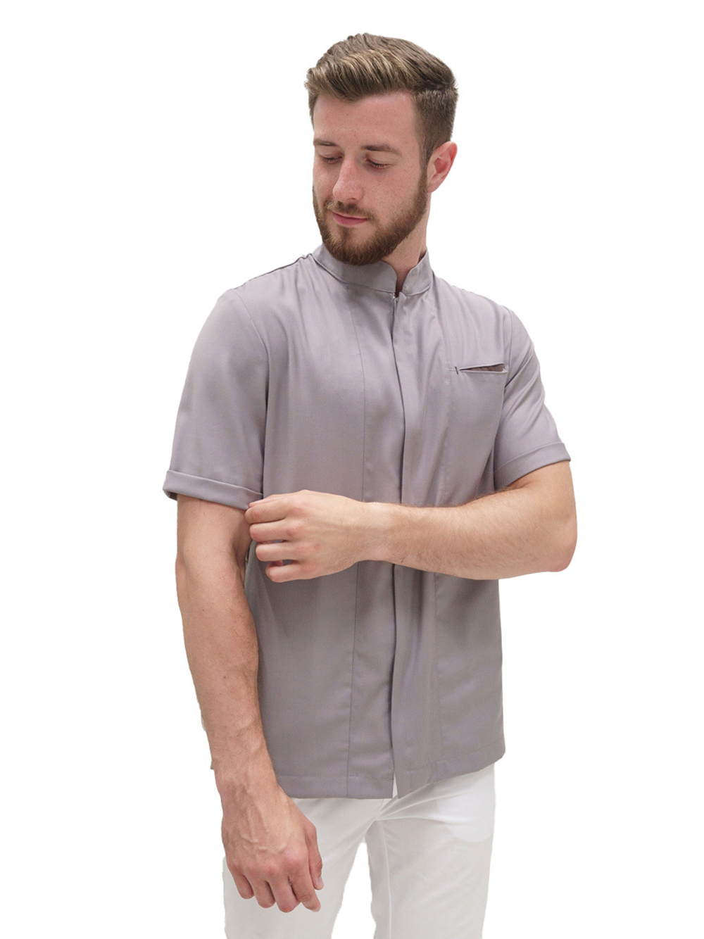 Рубашка медицинская мужская Тезис TZ700 на молнии, черный, 50