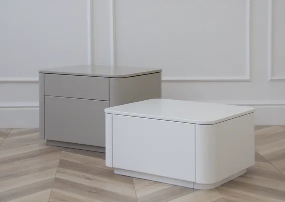 Тумба прикроватная Tammi 2 ящика ширина 50 см (серо-бежевый)