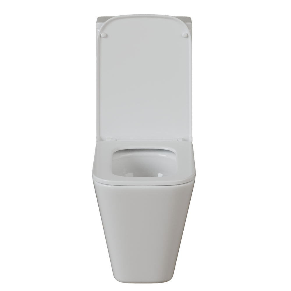 Унитаз-компакт безободковый WAVE SQUARE Tornado1.0, гор,ниж,2-кн.арм,сид.дюро,м/л,быстр,БЕЛЫЙ глянец