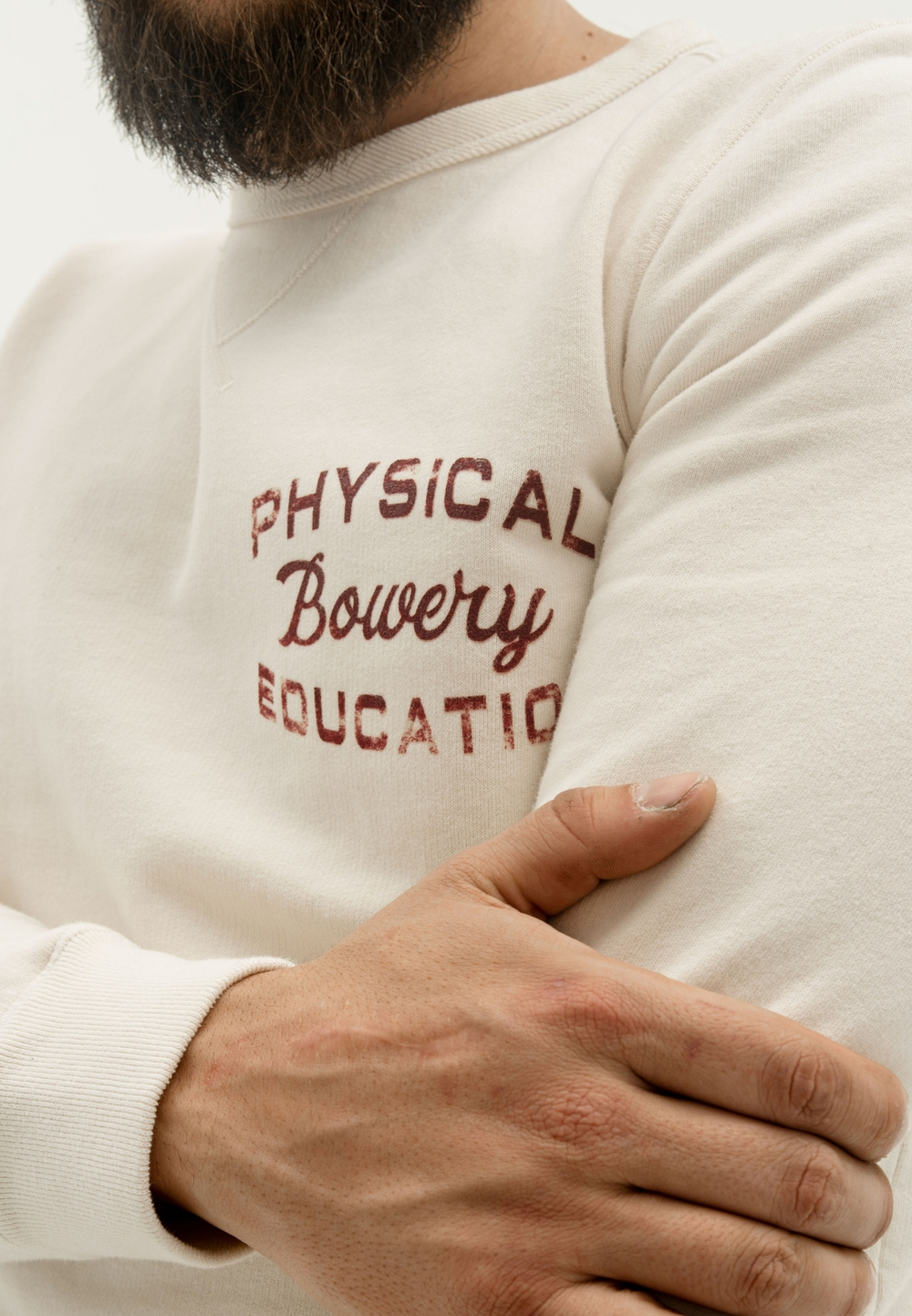 Свитшот Bowery NYC "Physical Education" Bordeaux / Off White