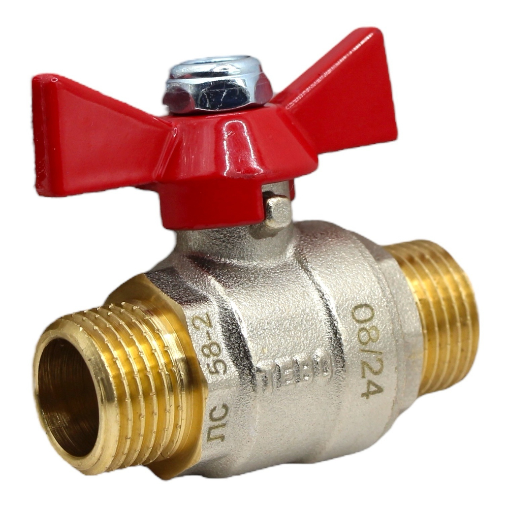 Кран шаровой TEBO 1/2" наружная-наружная (бабочка)