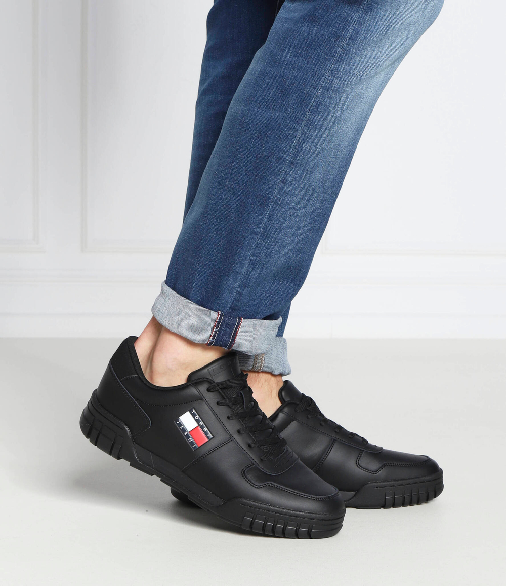 Кожаные кроссовки Tommy Jeans - черный(EM0EM01068)