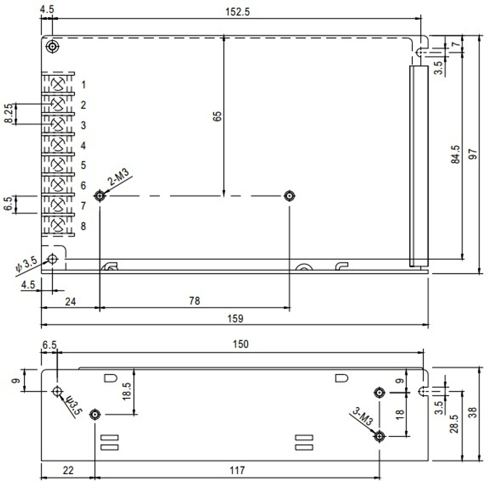 Преобразователь AC-DC сетевой Mean Well AD-55B