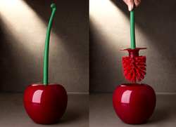Ершик для туалета cherry, красный/зеленый