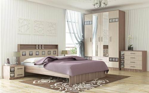 Кровать 2-х спальная Коста-Рика 1400 Ясень Шимо комбинированный