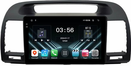 Магнитола Toyota Camry 30 2001-2006 (рамка черная) - FarCar DX3020M монитор 9.5" IPS на Android 13, 4+64Гб, CarPlay