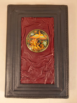 Ежедневник А5 "Жар-птица" (съемная обложка из натуральной кожи) в футляре