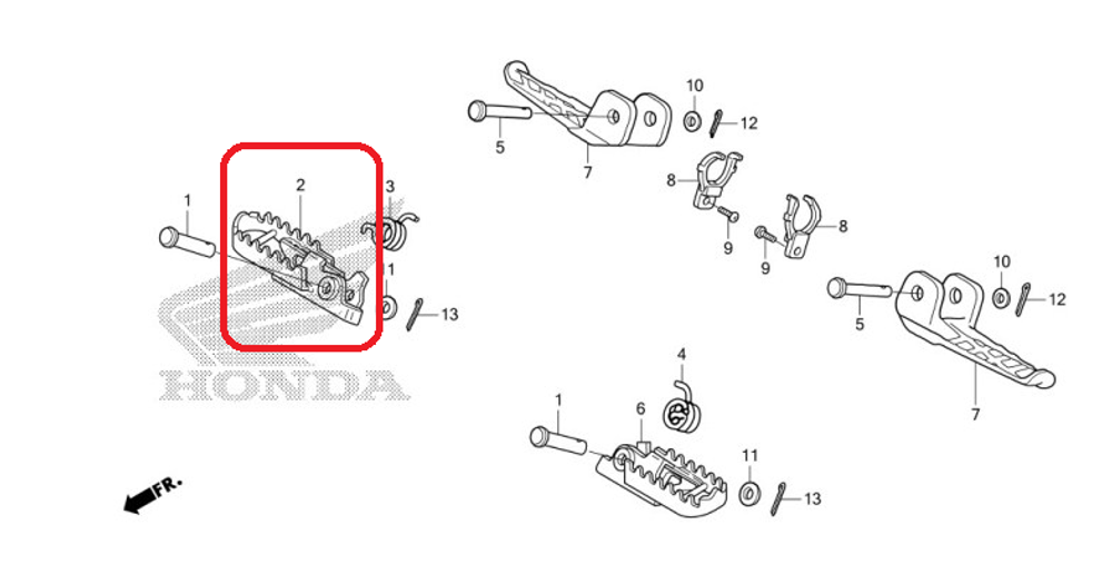 50616-KZZ-900. STEP COMP., R. Honda CRF250L-M-Rally