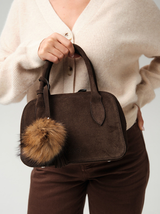 Замшевая сумка Polly DBR 31348 черный каштан
