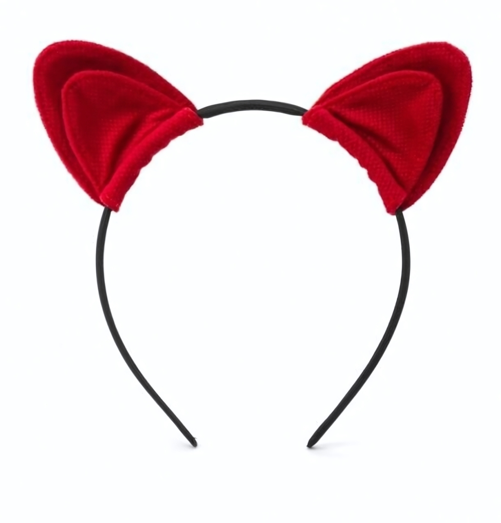 Красный стильный ободок-ушки My rules (Цвет: красный)