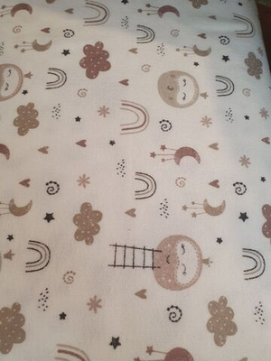 Фланель Тейково шир 90см  "Облачко беж", хлопок 100%