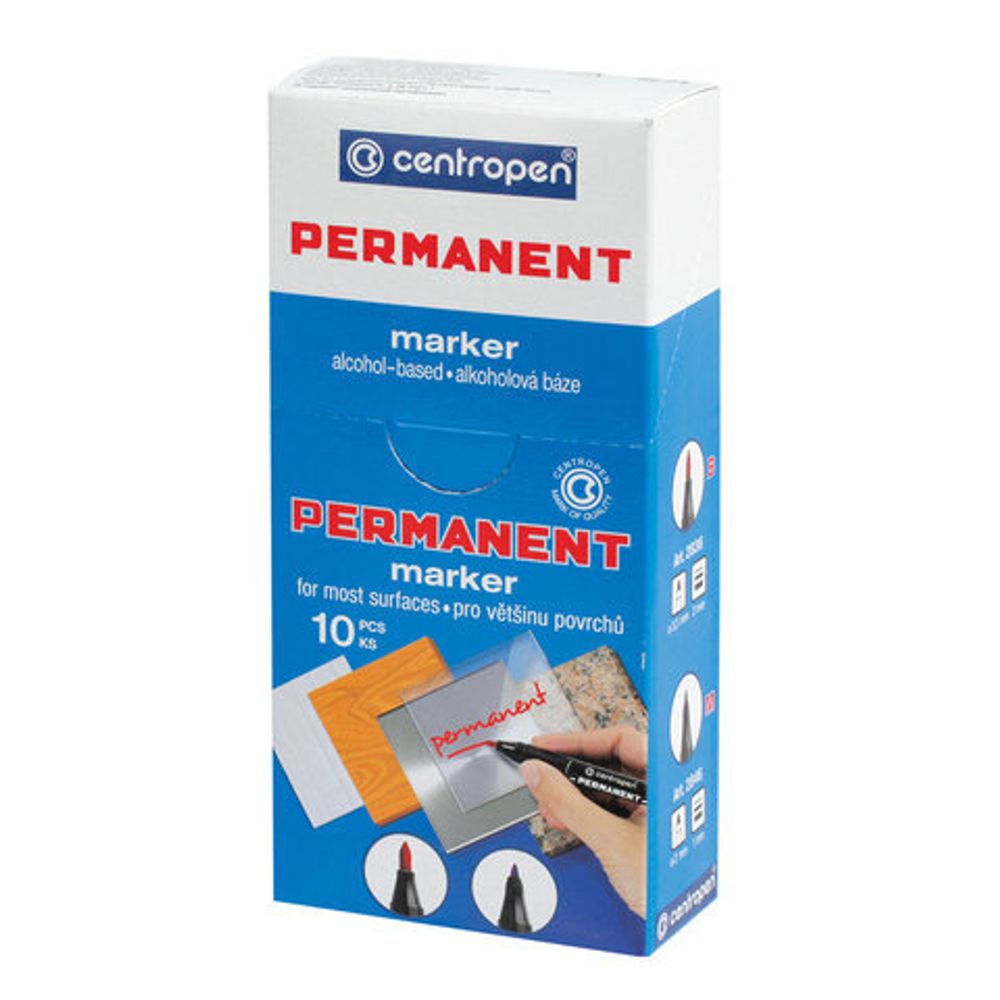 Маркер перманент. CENTROPEN PERMANENT 1 мм зелен. круглый