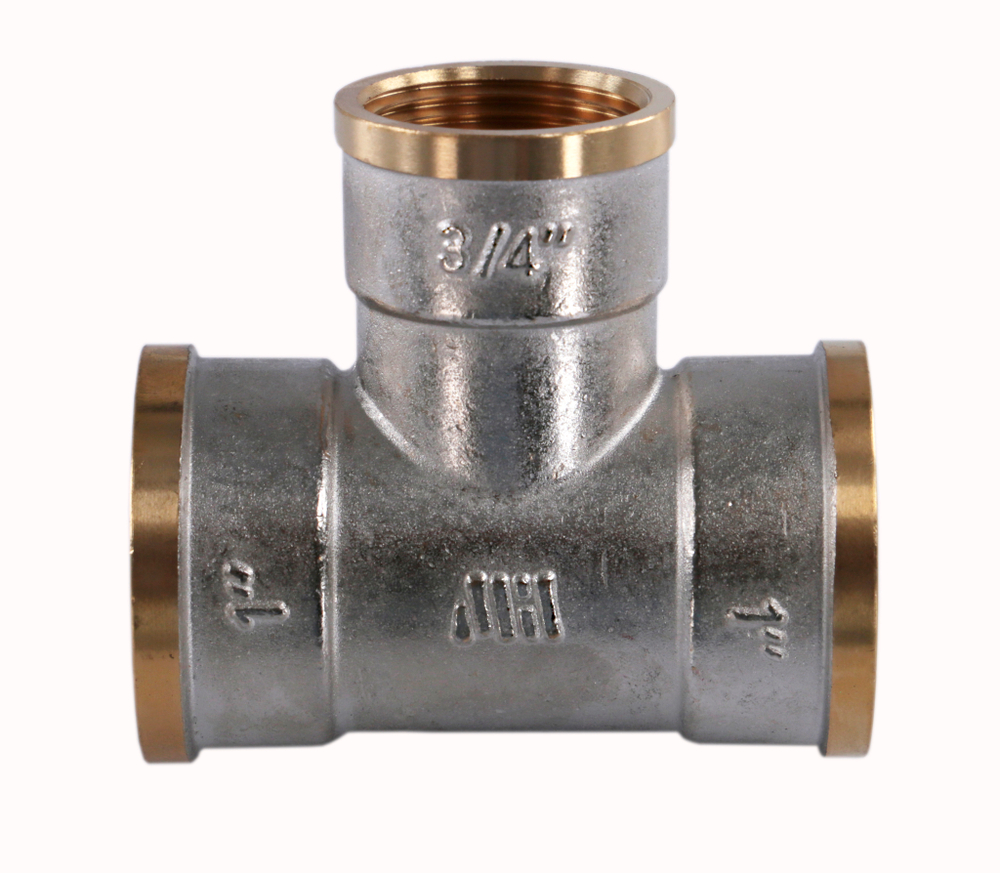 Тройник переходной 1"х3/4"х1"  г./г./г. никел.  Millennium